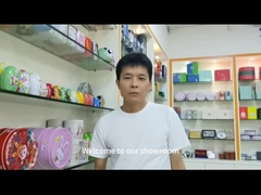 Metal estacional Tin Container With Lid de Tin Containers Large Circular Gift de la ronda del día de fiesta