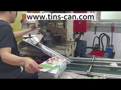 Envase de encargo promocional de Tin Can Christmas Ball Tin con el empaquetado del regalo de vacaciones de la suspensión de la cinta